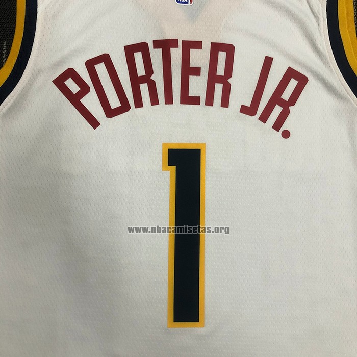Camiseta Denver Nuggets Michael Porter Jr. NO 1 Association Blanco